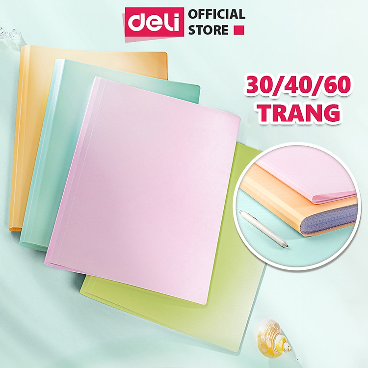 File đựng tài liệu A4 (30 lá) Deli – Cam