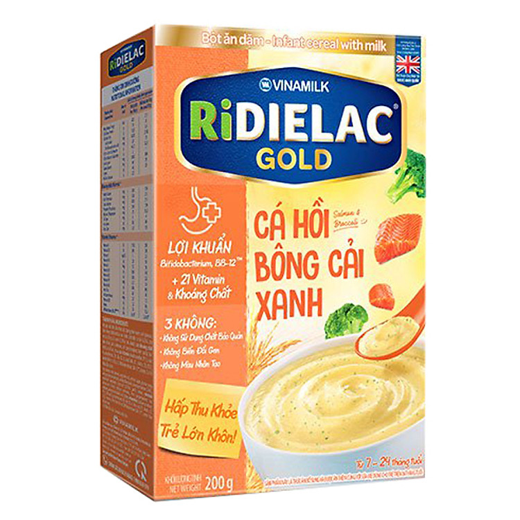Bột Ăn Dặm Vinamilk Ridielac Cá Hồi Bông Cải Xanh (200g)