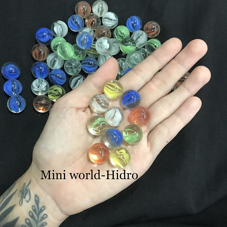 Set 10viên bi ve thủy tinh nhiều màu đồ chơi bắn bi cho bé trai