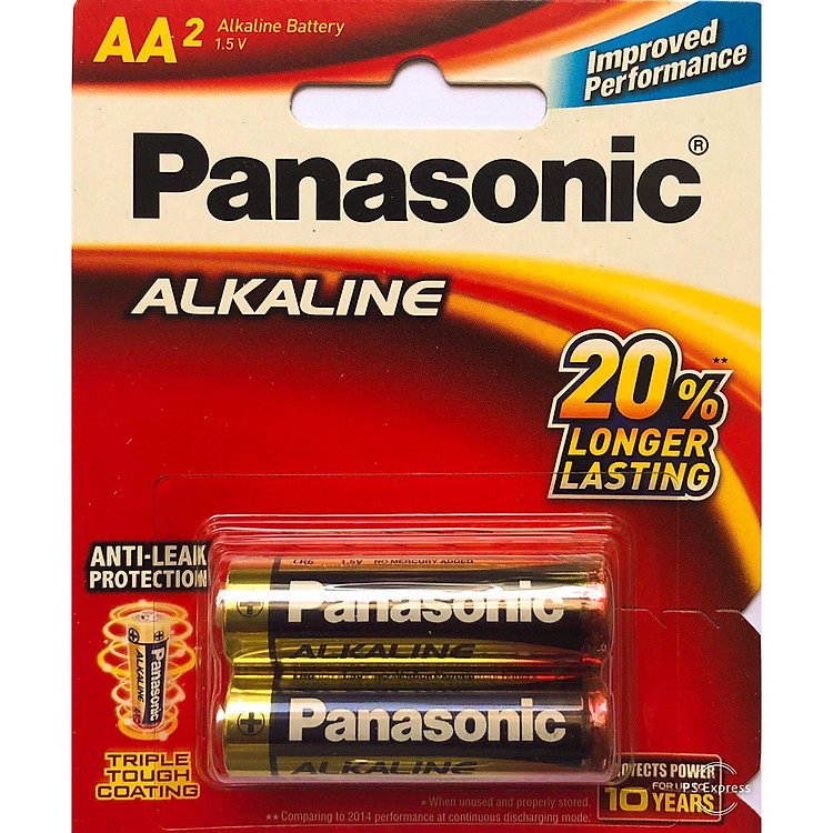 Vỉ 2 Pin AA Panasonic 1,5V - Hàng Chính Hãng