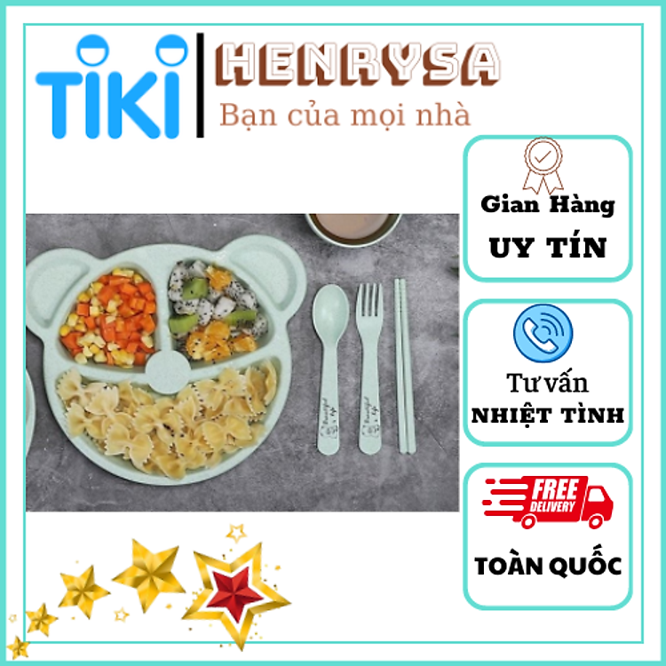 Tìm mua tại Avakids:Khay Ăn Dặm Hình Gấu 3 Ngăn - Henrysa, tràn ngập Khuyến mãi, Ưu đãi
