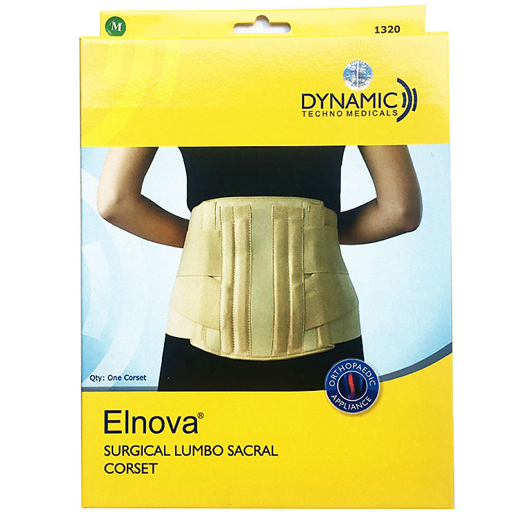 Đai lưng Cố Định Thắt Lưng Cột Sống | Đai thoát vị đĩa đệm Elnova (Màu Kem)