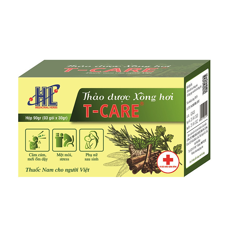 Thảo dược Xông hơi T-Care 90gr (Giải cảm, hạ sốt - Cải thiện tuần hoàn máu, giảm mệt mỏi cho người mới ốm dậy, phụ nữ sau sinh - Bài trừ độc tố, thanh lọc cơ thể)
