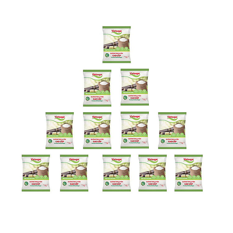 ĐƯỜNG TINH LUYỆN CAO CẤP VIETSUGAR - COMBO 12 BỊCH - MỖI BỊCH 1KG