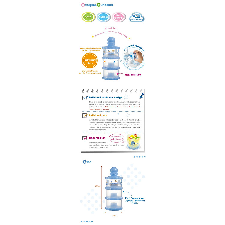 Hộp chia sữa bột cho bé KU5417 Chính hãng Tiết kiệm - Hình ảnh 2