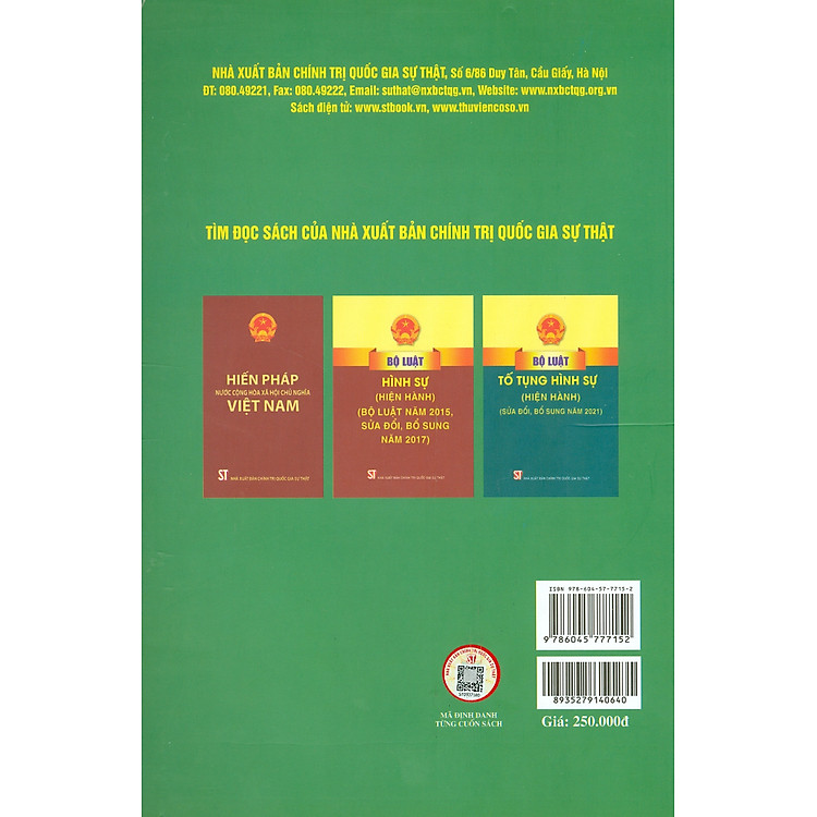 TRÁCH NHIỆM HÌNH SỰ VÀ LOẠI TRỪ TRÁCH NHIỆM HÌNH SỰ (Tái bản lần thứ hai, có sửa chữa, bổ sung) - Ảnh 2