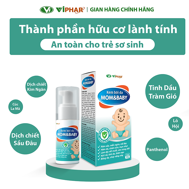 Mua Kem Bôi Da Mom&Baby Viphar 20g Chính hãng Tiết kiệm - Hình ảnh 4
