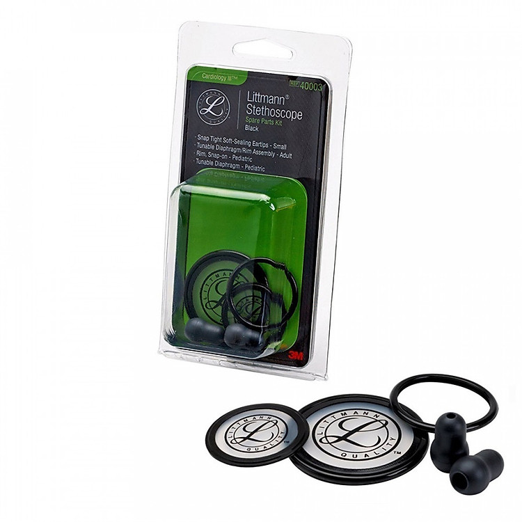 Bộ phụ kiện ống nghe y tế 3M Littmann Cardiology III màu đen, 40003