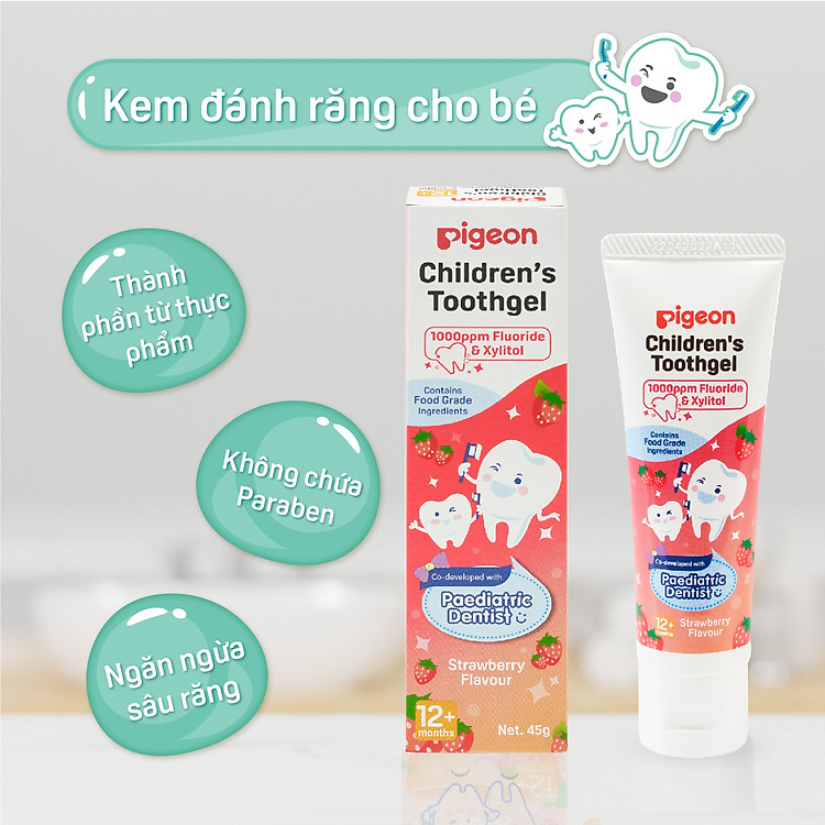 Kem Đánh Răng Trẻ Em Pigeon 45g Chính hãng Giá rẻ - Hình ảnh 4
