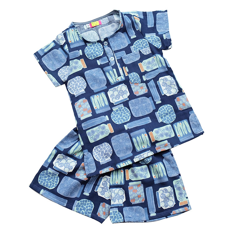 Pyjama Bé Trai In Bình Cuckeo Kids T61818 - Xanh