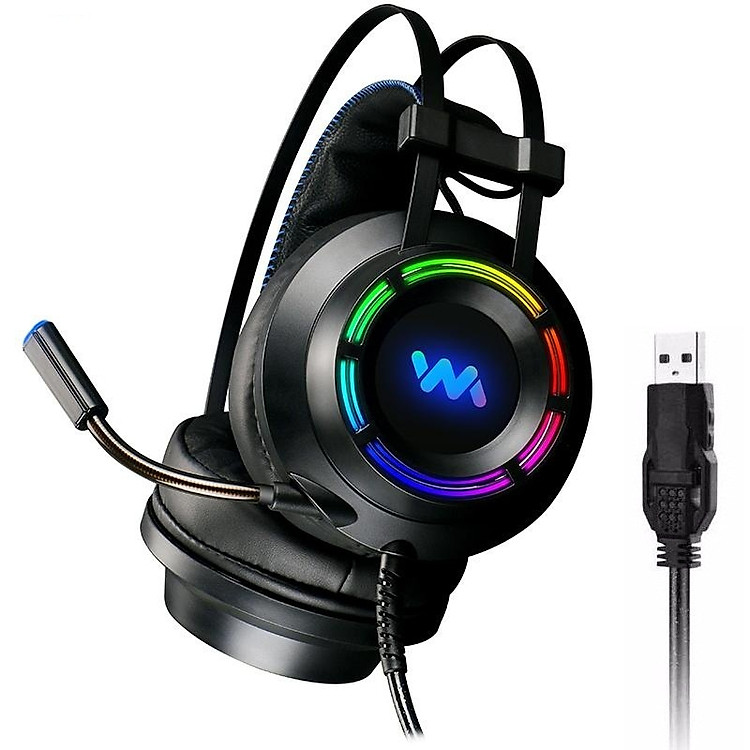 Tai Nghe Chụp Tai Chuyên Game WM 9800S Âm Thanh 7.1 - Led RGB - Jack Cắm USB