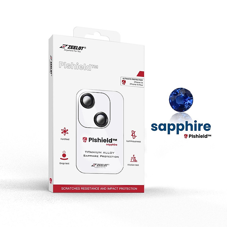 Kính Cường Lực Camera Lens ZEELOT PISHIELD SAPPHIRE Dành Cho iPhone 14 Plus / 14_ Hàng Chính Hãng