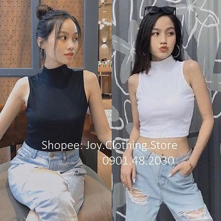 ÁO BA LỖ CỔ LỌ THUN NỮ CROPTOP CO GIÃN ÔM BODY HOT GIRL HÀN QUỐC SWAG CHẤT 39