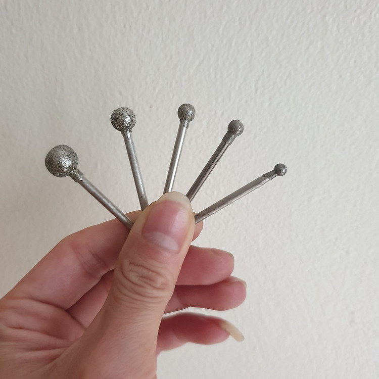 Bộ 5 mũi mài dũa kim cương hình tròn site 40-100mm khắc đá khắc ngọc dũa mỗi hàn