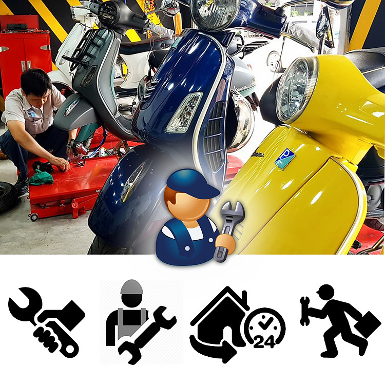 Gói Combo Xe VESPA/PIAGGIO gồm bảo dưỡng & vệ sinh định kỳ bộ truyền động mùa mưa