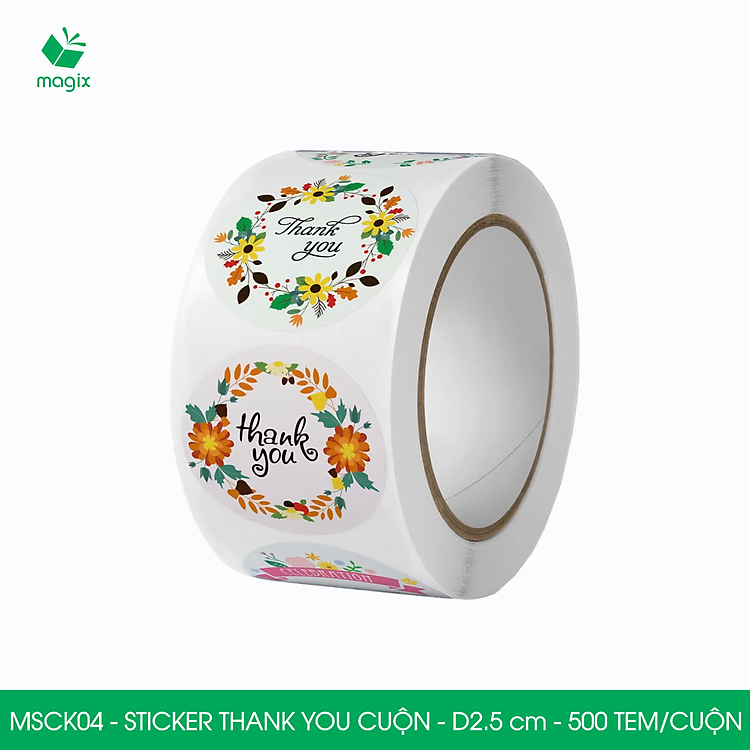 Sticker Thank You Tròn (500 cái)