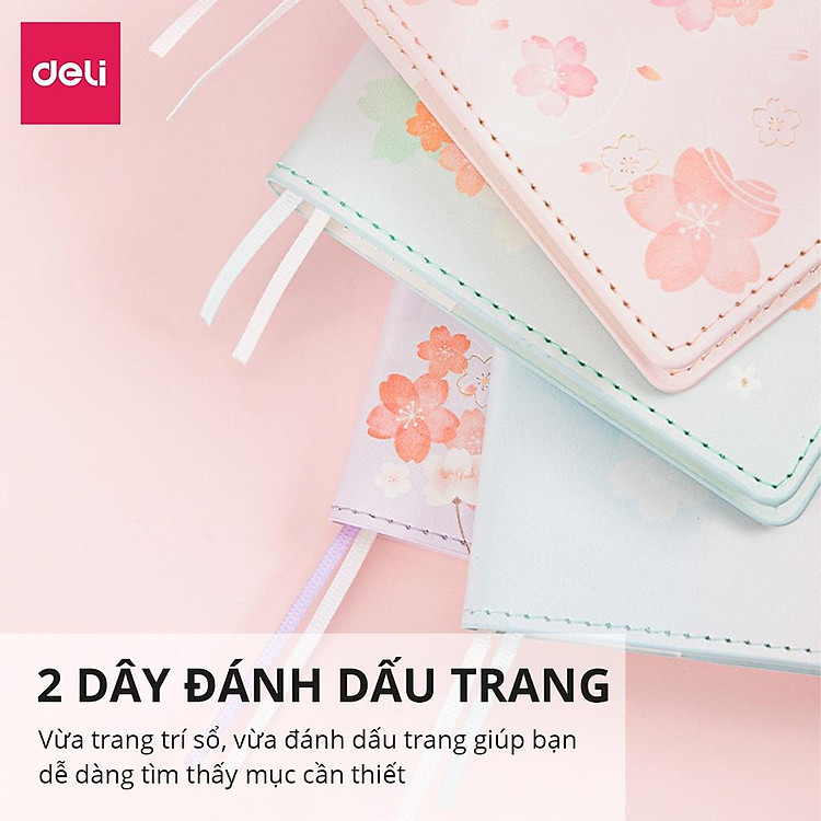 Sổ Tay Ghi Chép Kẻ Ngang 224 Trang 80Gsm Bìa Hoa Anh Đào - Ảnh 5