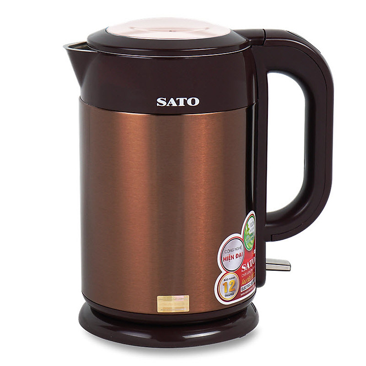 Ấm siêu tốc SATO 17ST37 1.8L - Ruột ấm bằng inox cao cấp không gỉ, vỏ ngoài ấm bằng nhựa cao cấp cách nhiệt - Công suất 1500W đun sôi nước nhanh chóng - Miễn phí vận chuyển toàn quốc - Hàng chính hãng