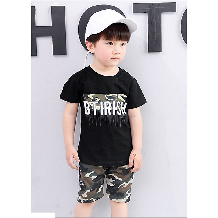 Bộ quần áo bé trai QATERR chất cotton co dãn 4 chiều cao cấp, size 8kg đến 25kg