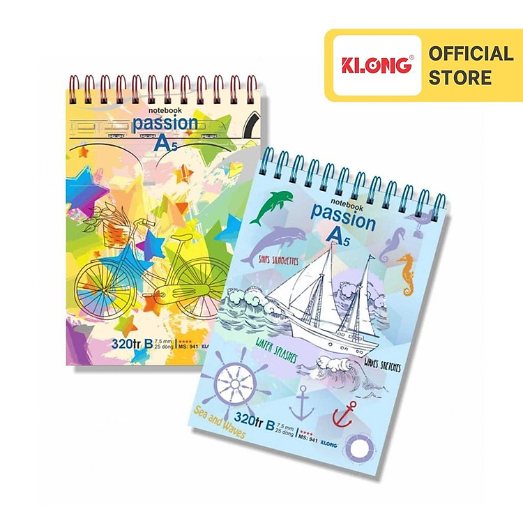 Sổ Kẻ Ngang Lò Xo Kép KLONG A5 (320 trang)