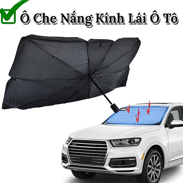 Ô Che Nắng Kính Lái Ô Tô Cao Cấp, Ô Che Nắng Kính Lái Xe Hơi (Tặng BAO DA) - Chắn Nắng, Giảm Nhiệt Độ Bảo Vệ Nội Thất