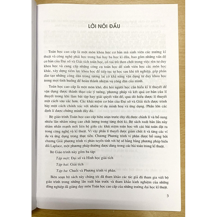 Toán Học Cao Cấp – Bài Tập Toán Học Cao Cấp (Tập 1) - Ảnh 3