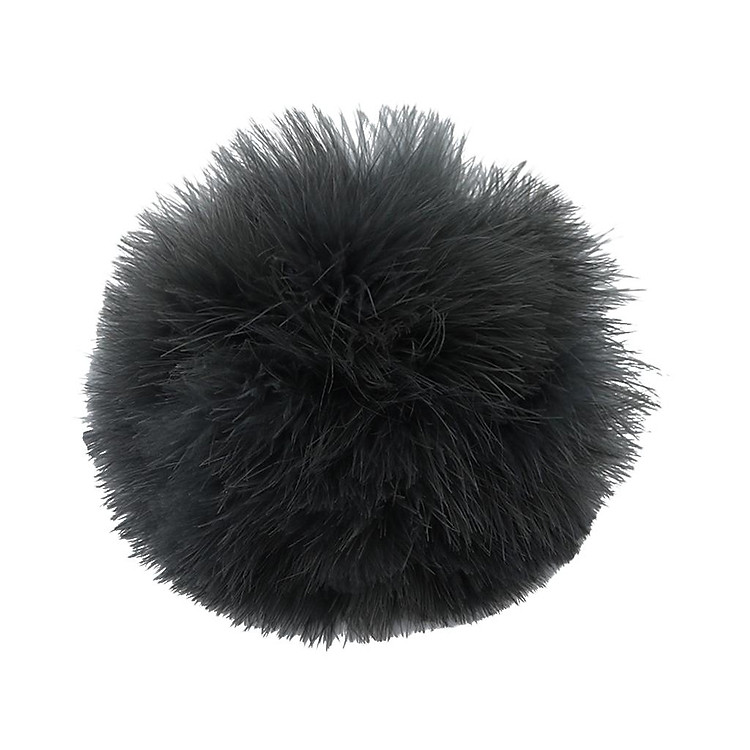 13-15cm Feather Pom Pom Pendant Keychain Keyring Fluffy Balls Black