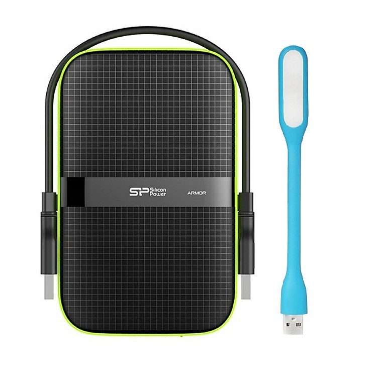 Ổ Cứng Di Động Silicon Power Armor A60 2TB - USB 3.1 gen 1 - Hàng chính hãng + Tặng kèm Đèn Led