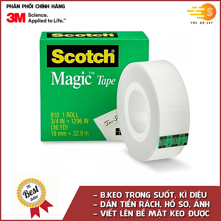 Băng keo đa năng Scotch Magic Tape 810 (19mm x 32.9m)