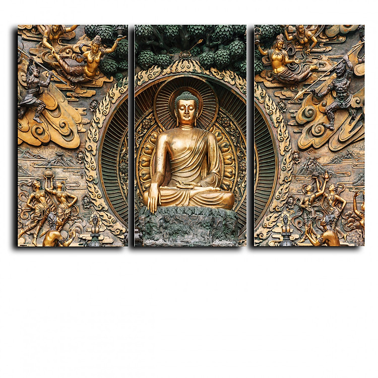 Tranh phật giao treo tường Canvas bộ 3 bức T3004