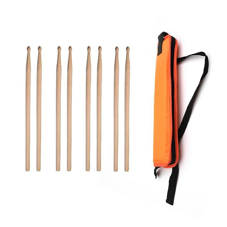4 Pair 5A Maple Drum Sticks with Drum Bag Storager