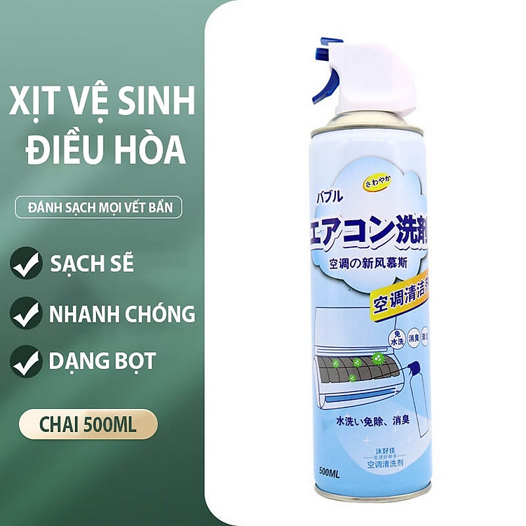Chai Xịt Vệ Sinh Máy Lạnh, Điều Hòa Dạng Bọt 500ml - Điện Lạnh Thuận Dung