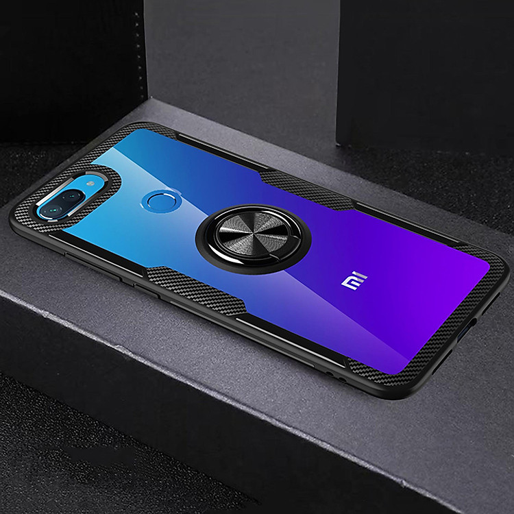 Ốp lưng cho Xiaomi Mi 8 Lite Trong Suốt Chống Sốc iRing Viền Màu