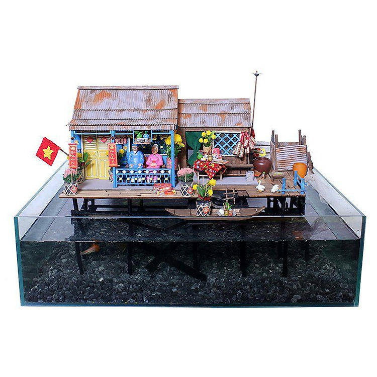 Mô Hình Gỗ DIY Xóm Nhà Sàn Chính hãng Tiết kiệm - Hình ảnh 2