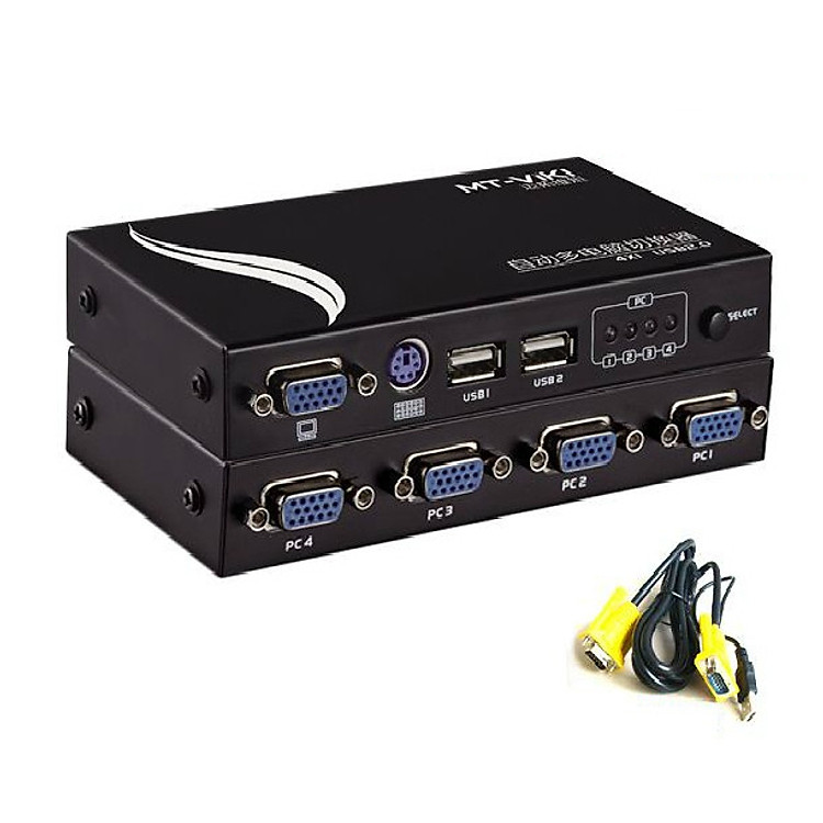 Auto KVM Switch 2Port- PS2 và USB. Chuyển mạch tự động 2 CPU ra 1 màn hình - MT-271UK-L - Hàng Chính Hãng