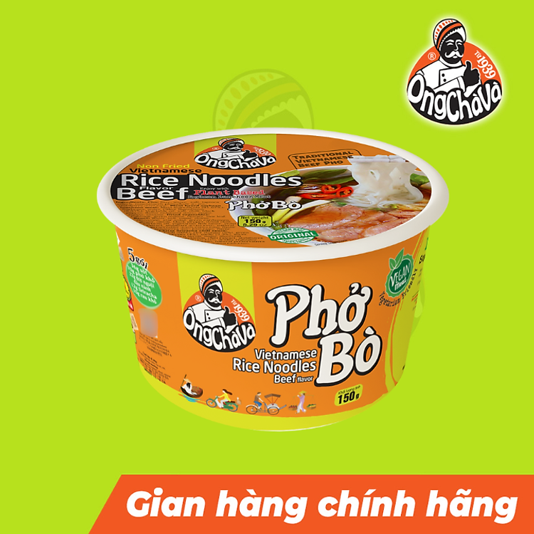 Phở Bò Ông Chà Và Hộp Ăn Liền 150g - Phù Hợp Cho Người Ăn Chay