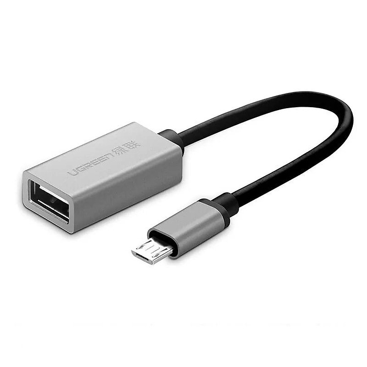 Cáp chuyển đổi MICRO USB sang USB âm hỗ trợ OTG 15CM màu Đen Ugreen US30895C202 - Hàng chính hãng