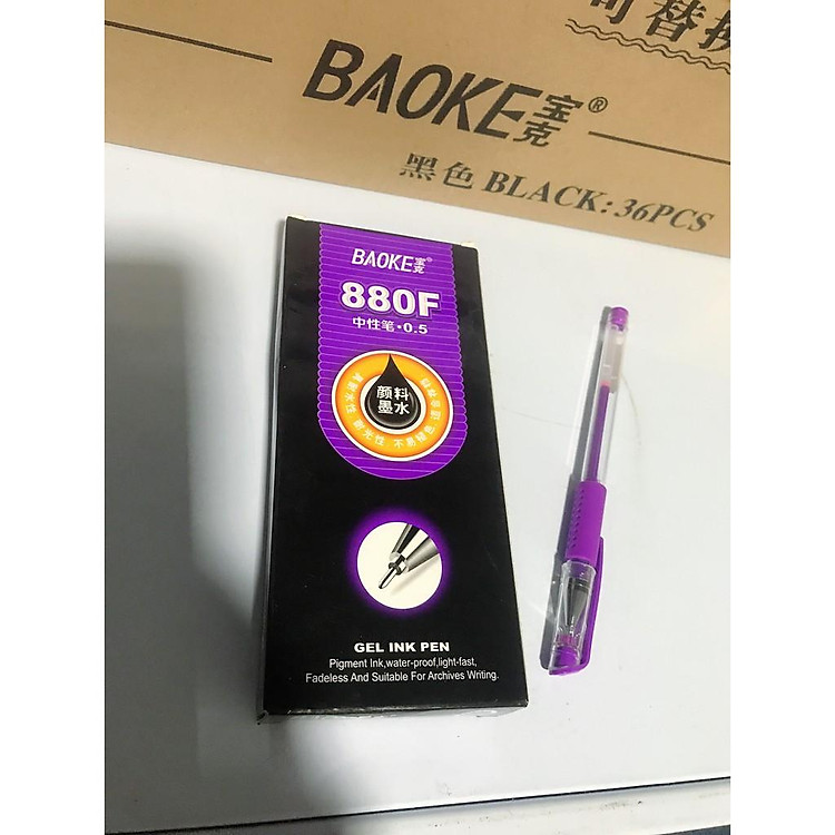 Bút Gel Mực Tím 0.5mm BAOKE (12 cây) - Ảnh 7