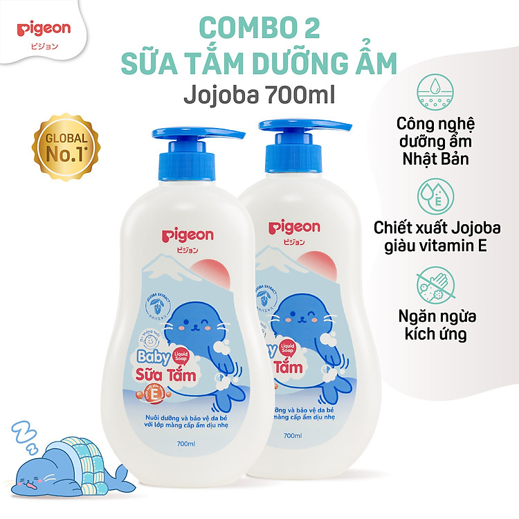 Mua tại Lazada: Combo 2 chai Sữa Tắm Pigeon 700ml Chính hãng, giá tốt