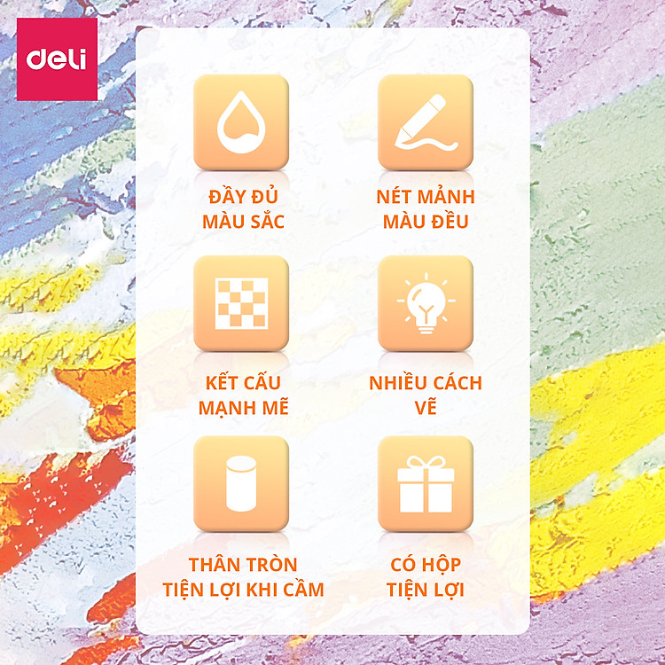 Bút Sáp Dầu Chuyên Nghiệp Deli (24 màu) - Ảnh 3