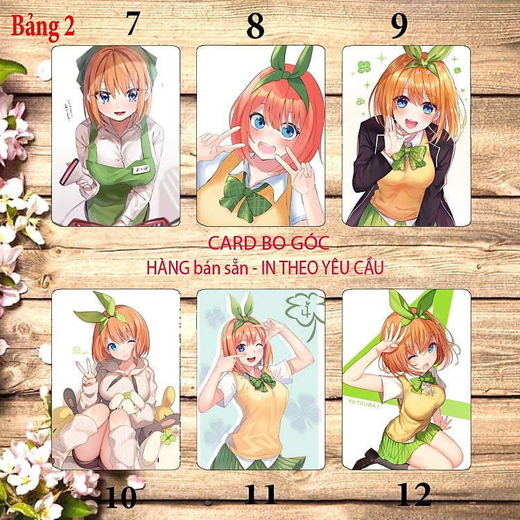 Card hình Yotsuba Nakano Gotoubun no Hanayome (6 ảnh khác nhau) - Ảnh 2