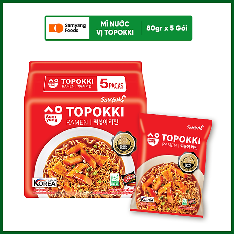 5 Gói Mì Samyang Foods Vị Topokki (80g/gói) - date T9/2025