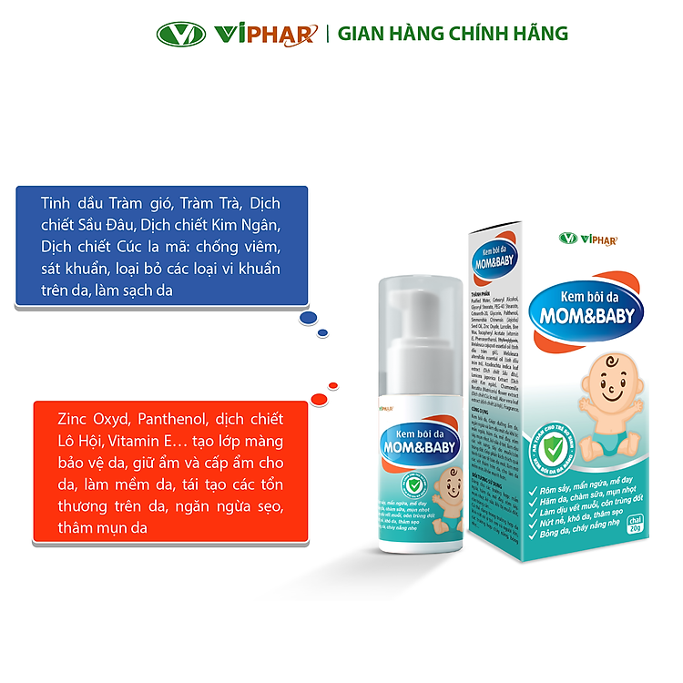 Mua Kem Bôi Da Mom&Baby Viphar 20g Chính hãng Tiết kiệm - Hình ảnh 5