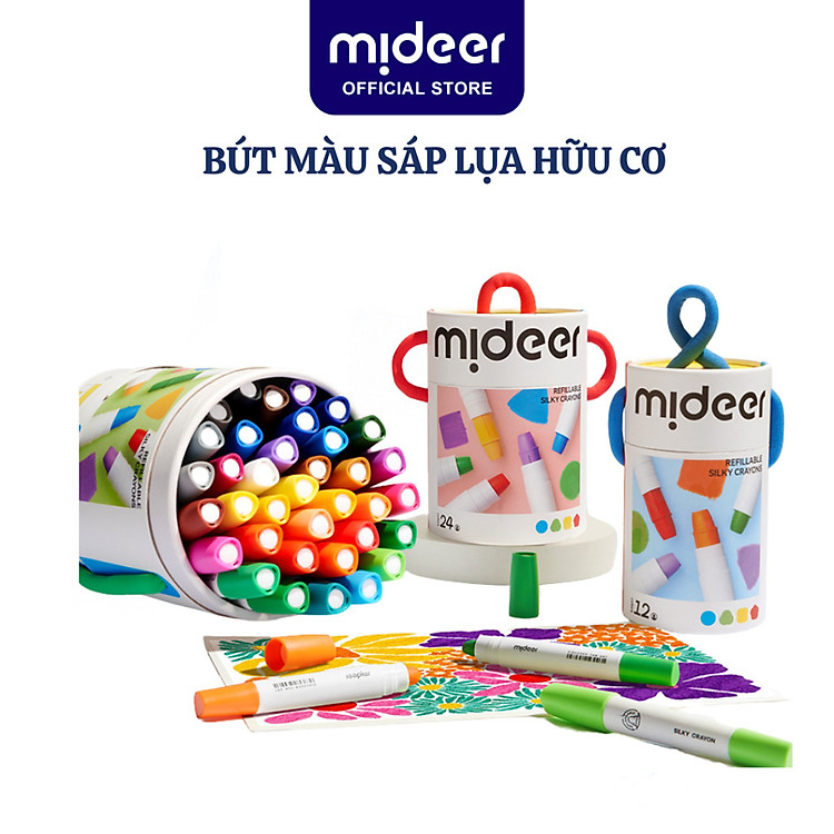 Màu Sáp Dầu Mideer Silky Crayon (12 màu)