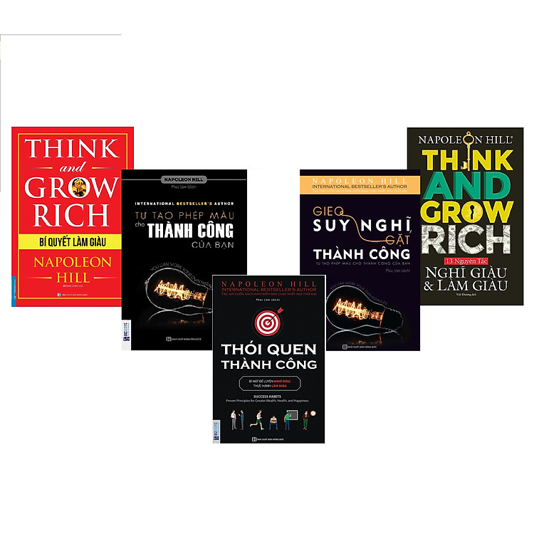 Combo 5 Cuốn Sách Làm Giàu Của NAPOLEON HILL(Nghĩ giàu làm giàu+Bí quyết làm giàu+tự tạo phép màu cho thành công+gieo suy nghĩ gặt thành công và thói quyen thành công)