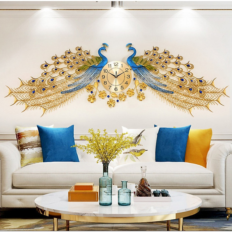 ĐỒNG HỒ CON CÔNG ĐÔI TRANG TRÍ PHÒNG KHÁCH 001