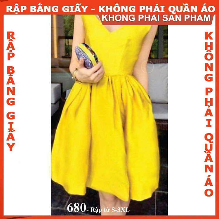 Rập giấy mã 680 (BẢN VẼ) rập đầm cổ V - L - Ảnh 2