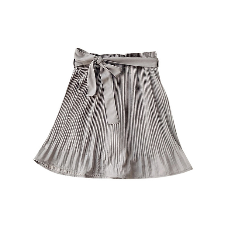 Chân váy ngắn xếp ly nhún thắt nơ eo
