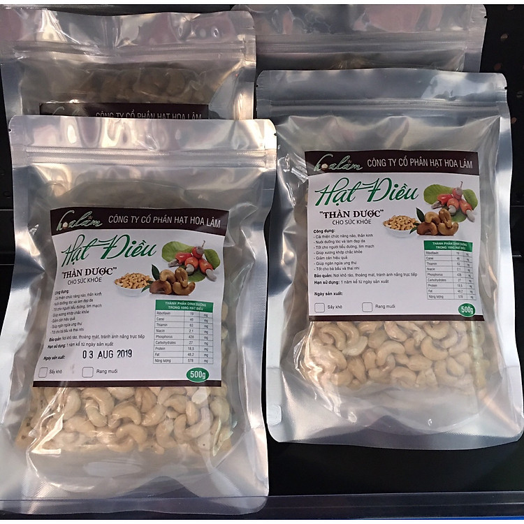 Hạt điều tươi vỡ túi 500g