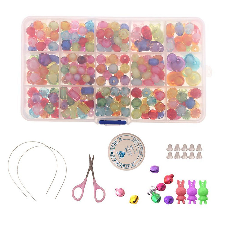 350Pcs Assorted Shape Jewelry Beads Set Accessories Toys for DIY Kids Jewelry Making Bracelet Necklace Toys